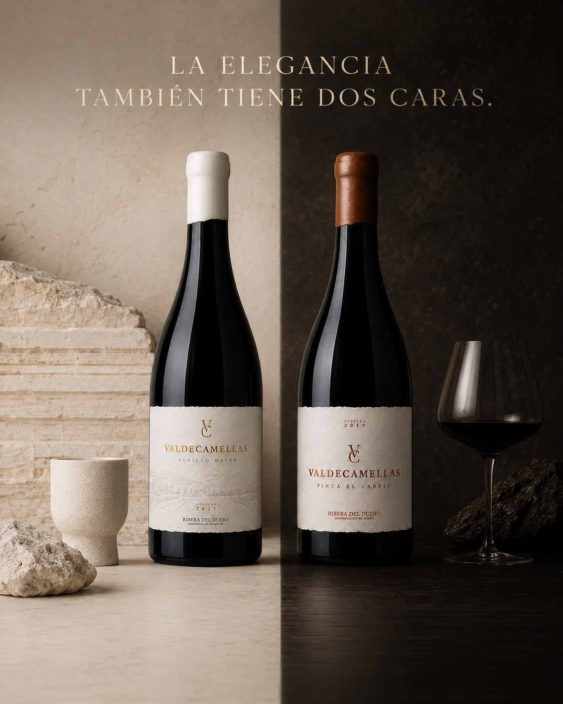 The two wines of the house, side by side