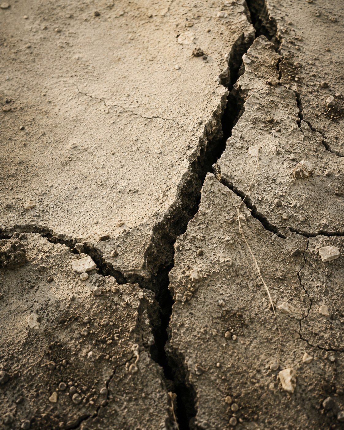 Cracked soil in August